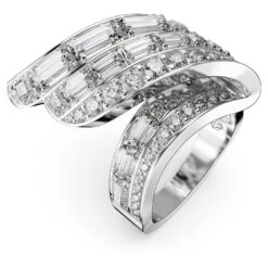 Swarovski Hyperbola Cocktail Ring Carbon Neutral Zirconia, Mixed Cuts, White, Rhodium Plated -Jewelry Store hyperbola cocktail ring carbon neutral zirconia mixed cuts white rhodium plated swarovski 5652097 2