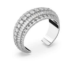 Swarovski Hyperbola Cuff Mixed Cuts, White, Rhodium Plated -Jewelry Store hyperbola cuff mixed cuts white rhodium plated swarovski 5598342 2