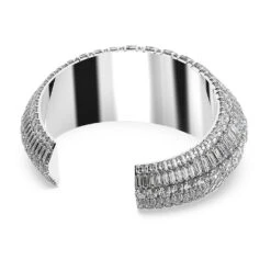 Swarovski Hyperbola Cuff Mixed Cuts, White, Rhodium Plated -Jewelry Store hyperbola cuff mixed cuts white rhodium plated swarovski 5598342 3