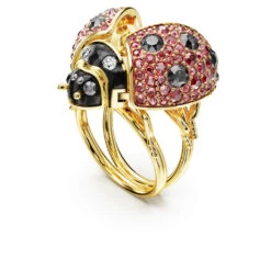 Swarovski Idyllia Cocktail Ring Ladybug, Red, Gold-tone Plated -Jewelry Store idyllia cocktail ring ladybug red gold tone plated swarovski 5666369 2