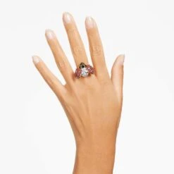 Swarovski Idyllia Cocktail Ring Ladybug, Red, Gold-tone Plated -Jewelry Store idyllia cocktail ring ladybug red gold tone plated swarovski 5666369 6