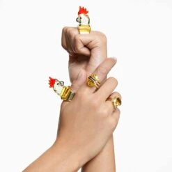 Swarovski Idyllia Cocktail Ring Parrot, Multicolored, Gold-tone Plated -Jewelry Store idyllia cocktail ring parrot multicolored gold tone plated swarovski 5655476 5
