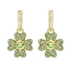 Swarovski Idyllia Drop Earrings Clover, Green, Gold-tone Plated -Jewelry Store idyllia drop earrings clover green gold tone plated swarovski 5670664 2