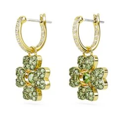 Swarovski Idyllia Drop Earrings Clover, Green, Gold-tone Plated -Jewelry Store idyllia drop earrings clover green gold tone plated swarovski 5670664 3