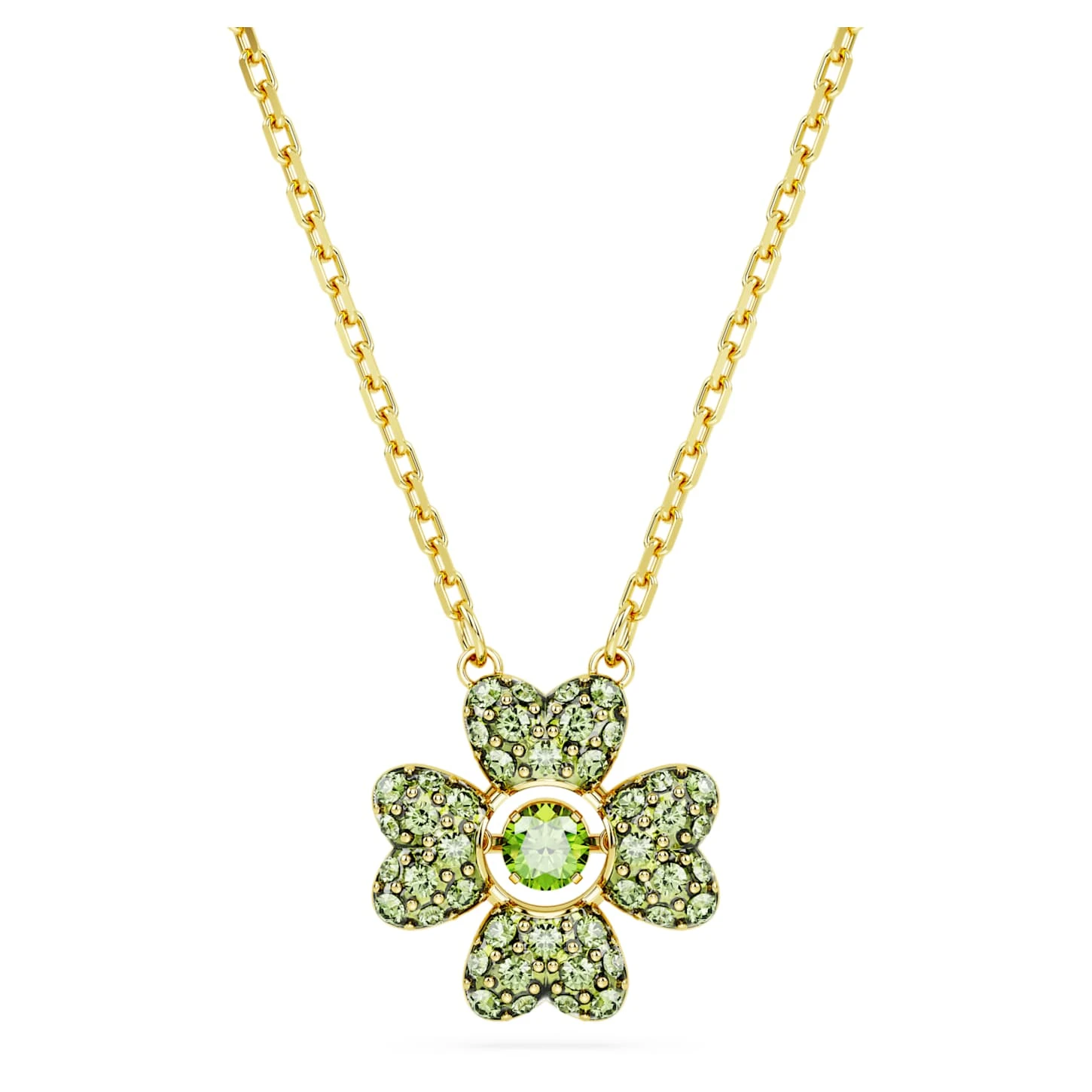Swarovski Idyllia Pendant Clover, Green, Gold-tone Plated 4 Swarovski Idyllia Pendant Clover, Green, Gold-tone Plated - Image 2