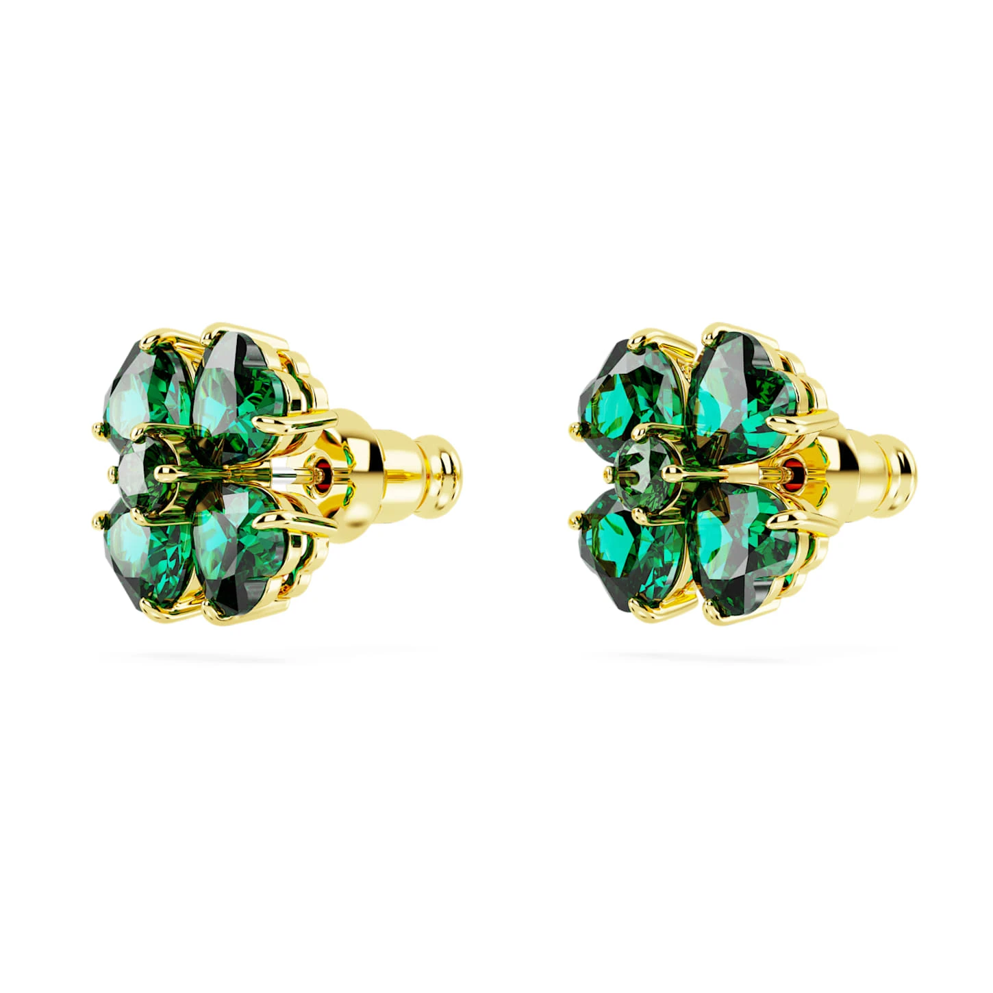 Swarovski Idyllia Stud Earrings Clover, Green, Gold-tone Plated 6 Swarovski Idyllia Stud Earrings Clover, Green, Gold-tone Plated - Image 4