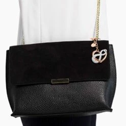 Swarovski Infinite Bag Charm Infinity And Heart, White, Mixed Metal Finish