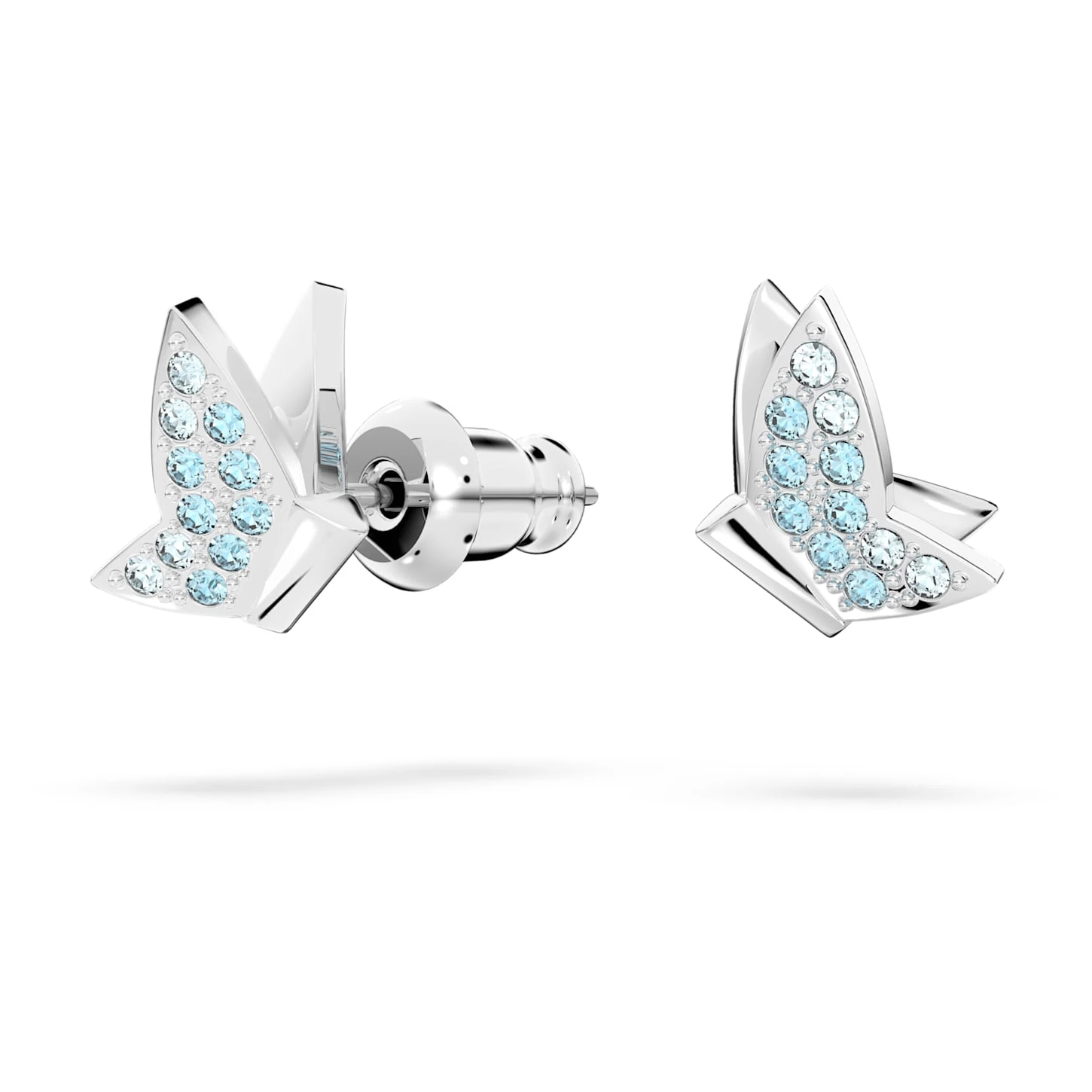 Swarovski Lilia Stud Earrings Butterfly, Blue, Rhodium Plated 4 Swarovski Lilia Stud Earrings Butterfly, Blue, Rhodium Plated - Image 2