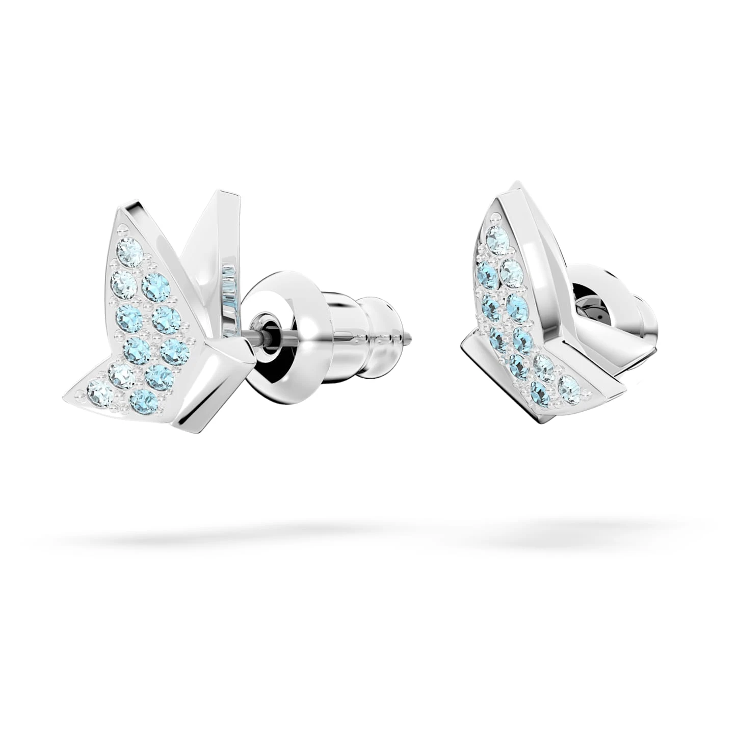 Swarovski Lilia Stud Earrings Butterfly, Blue, Rhodium Plated 5 Swarovski Lilia Stud Earrings Butterfly, Blue, Rhodium Plated - Image 3