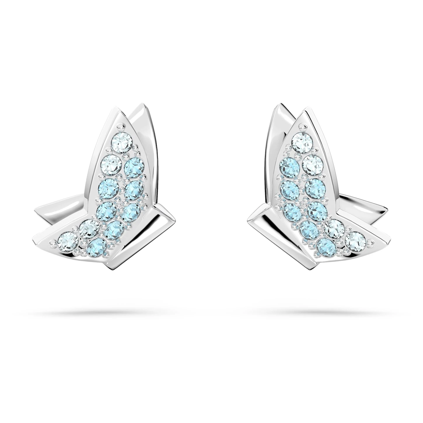 Swarovski Lilia Stud Earrings Butterfly, Blue, Rhodium Plated 3 Swarovski Lilia Stud Earrings Butterfly, Blue, Rhodium Plated