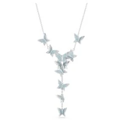 Swarovski Lilia Y Necklace Butterfly, Blue, Rhodium Plated -Jewelry Store lilia y necklace butterfly blue rhodium plated swarovski 5662179 1