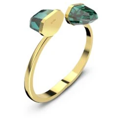 Swarovski Lucent Bangle Magnetic Closure, Oversized Crystal, Green, Gold-tone Finish -Jewelry Store lucent bangle magnetic closure oversized crystal green gold tone finish swarovski 5615107 2