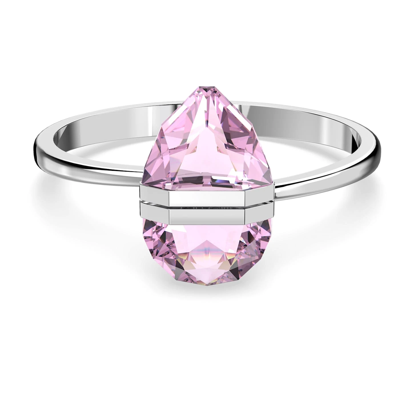 Swarovski Lucent Bangle Magnetic Closure, Oversized Crystal, Pink, Stainless Steel 4 Swarovski Lucent Bangle Magnetic Closure, Oversized Crystal, Pink, Stainless Steel - Image 2
