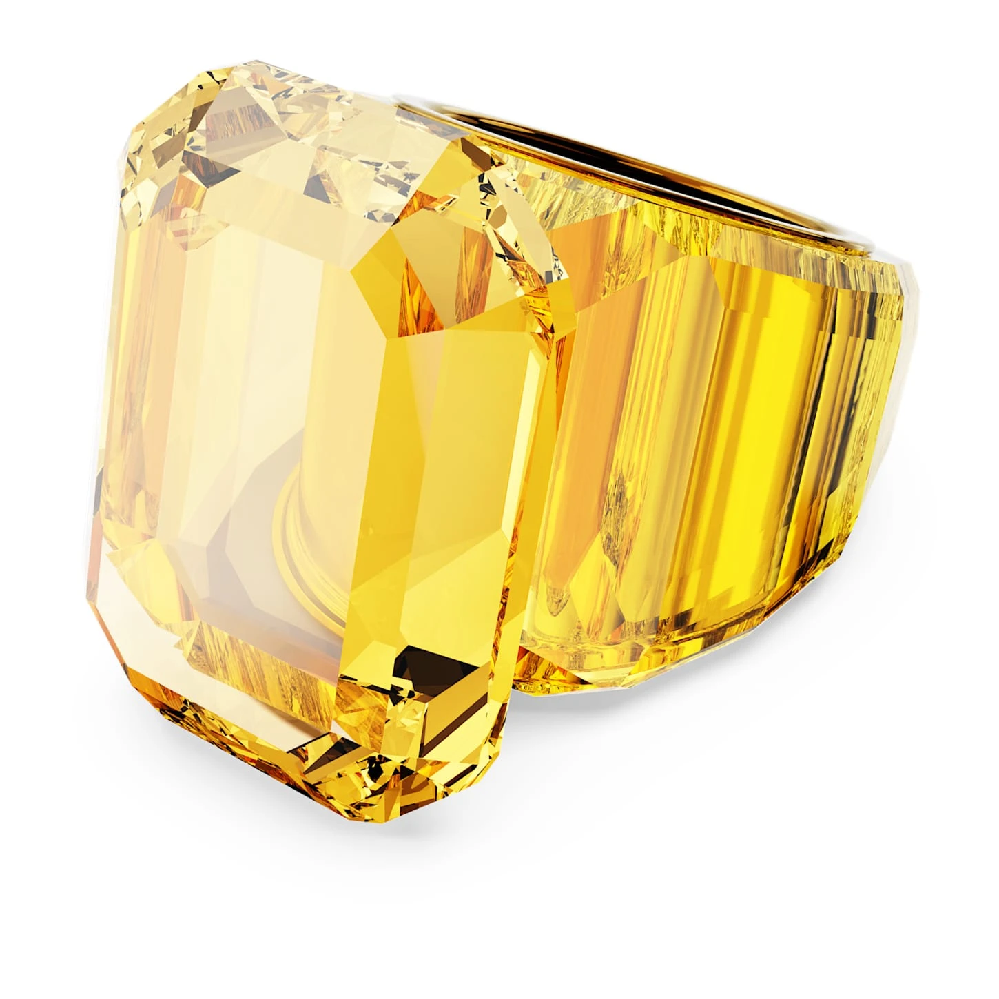 Swarovski Lucent Cocktail Ring Octagon Cut, Yellow 4 Swarovski Lucent Cocktail Ring Octagon Cut, Yellow - Image 2