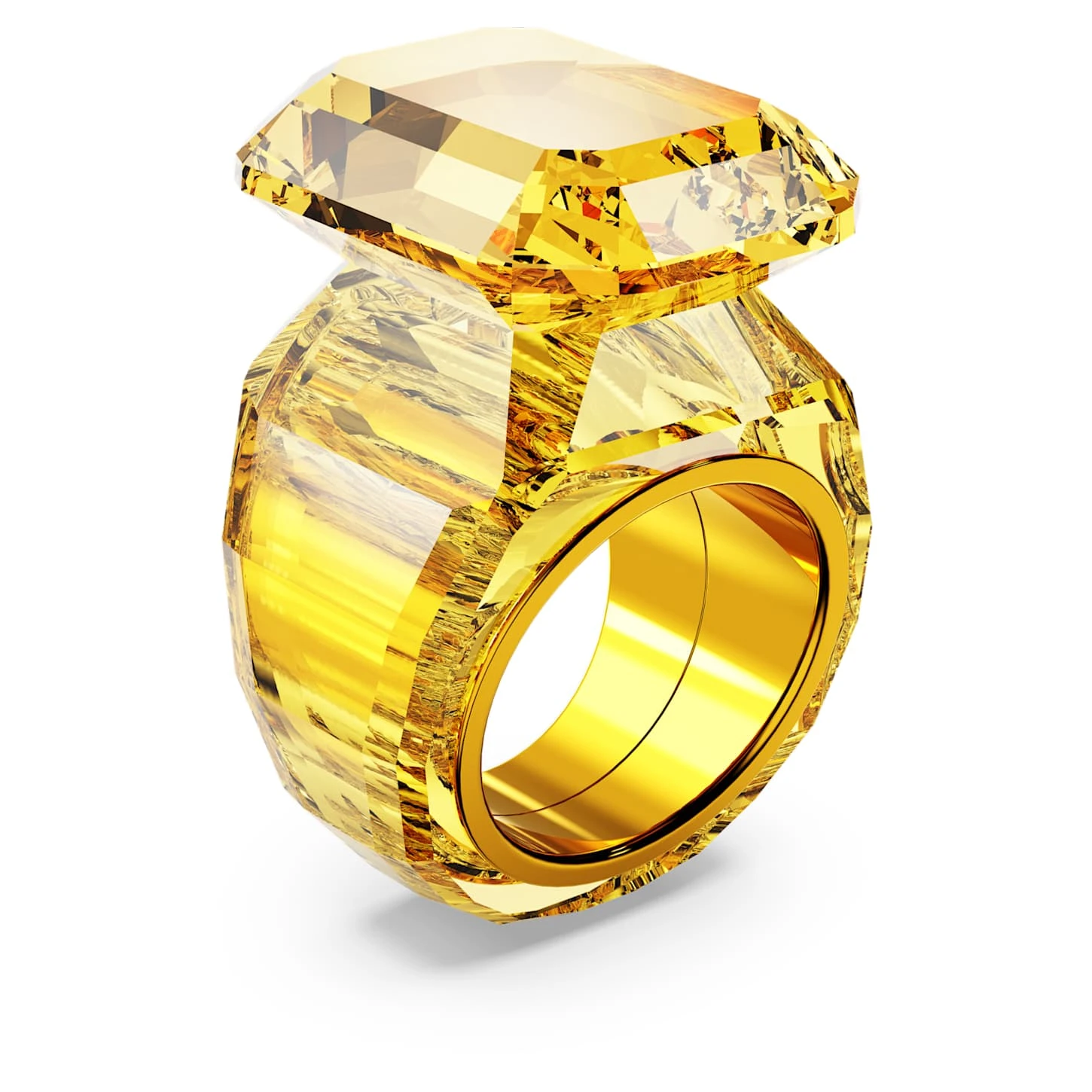 Swarovski Lucent Cocktail Ring Octagon Cut, Yellow 5 Swarovski Lucent Cocktail Ring Octagon Cut, Yellow - Image 3