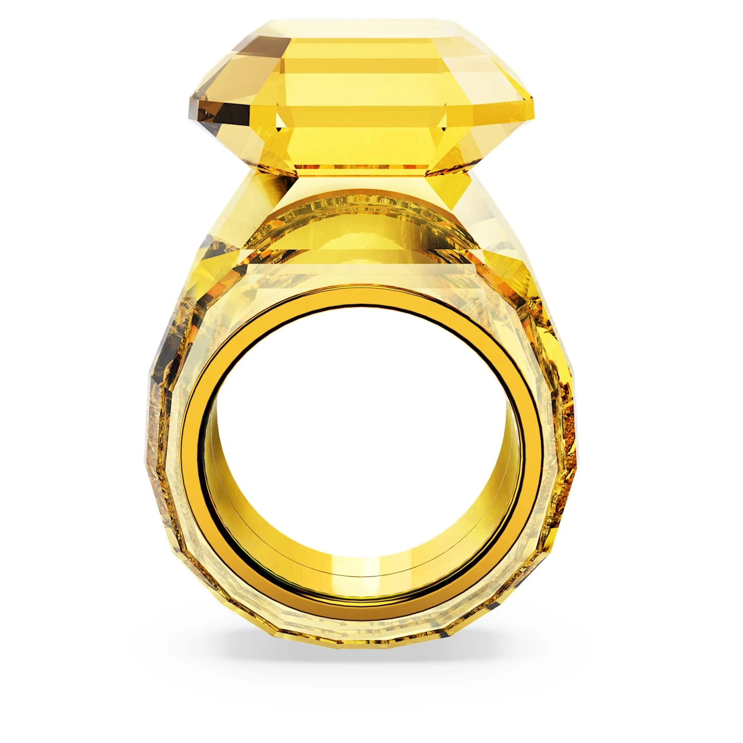 Swarovski Lucent Cocktail Ring Octagon Cut, Yellow 7 Swarovski Lucent Cocktail Ring Octagon Cut, Yellow - Image 5