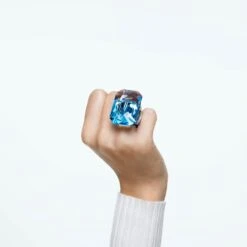 Swarovski Lucent Cocktail Ring Oversized Crystal, Octagon Cut, Blue -Jewelry Store lucent cocktail ring oversized crystal octagon cut blue swarovski 5600223 3