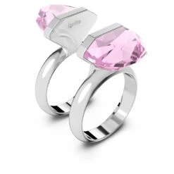 Swarovski Lucent Ring Magnetic Closure, Pear Cut, Pink, Rhodium Plated -Jewelry Store lucent ring magnetic closure pear cut pink rhodium plated swarovski 5613558 3