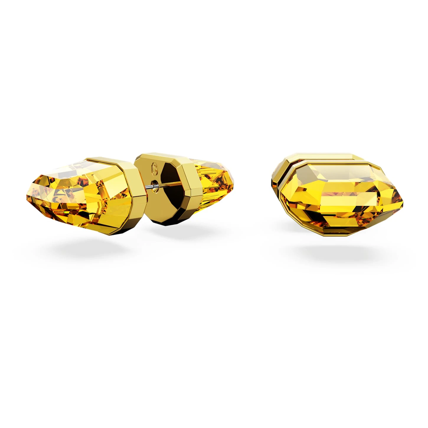 Swarovski Lucent Stud Earrings Yellow, Gold-tone Plated 4 Swarovski Lucent Stud Earrings Yellow, Gold-tone Plated - Image 2