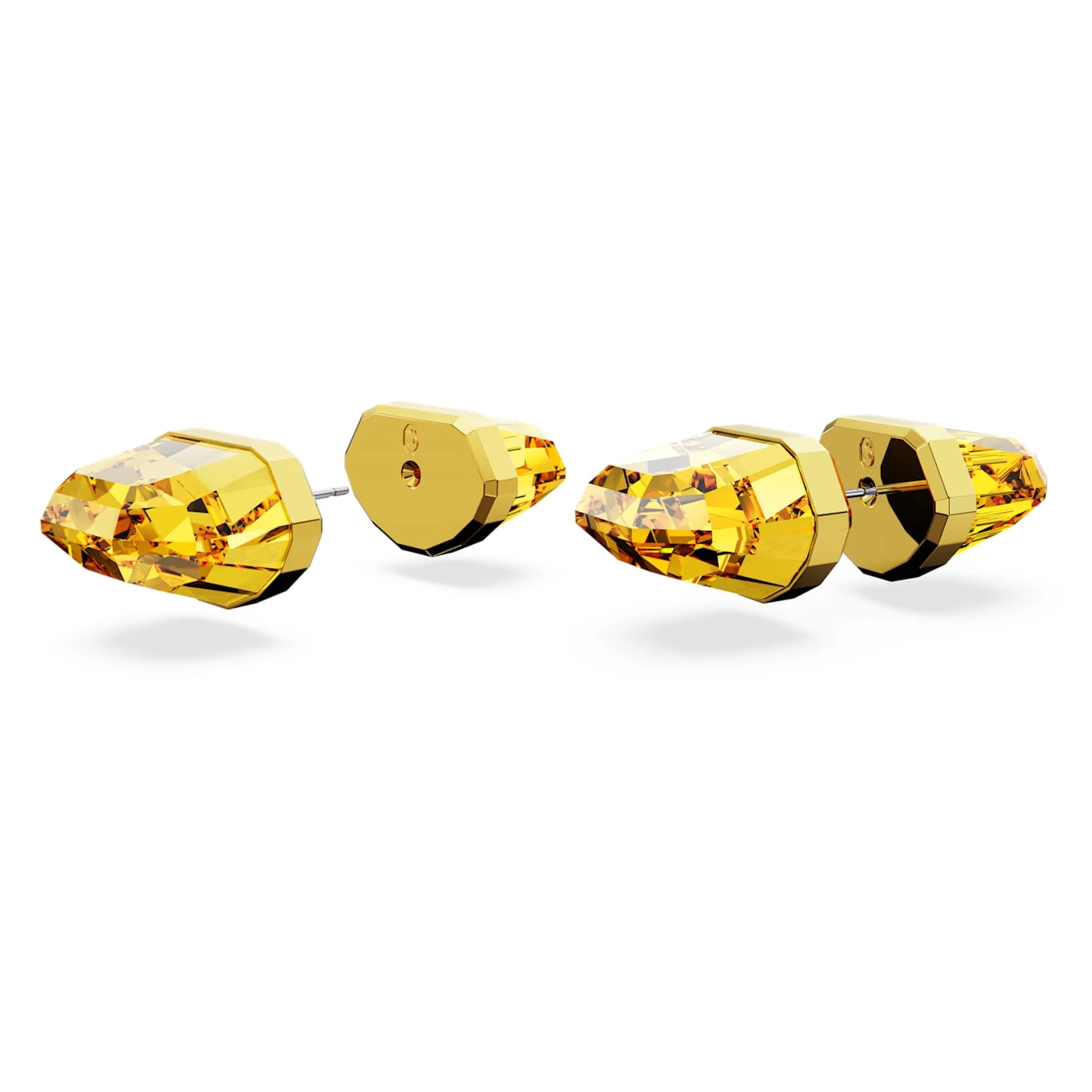 Swarovski Lucent Stud Earrings Yellow, Gold-tone Plated 6 Swarovski Lucent Stud Earrings Yellow, Gold-tone Plated - Image 4