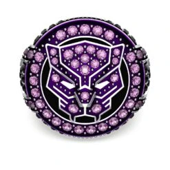 Swarovski Marvel Black Panther Ring Black Panther, Purple, Rhodium Plated -Jewelry Store marvel black panther ring black panther purple rhodium plated swarovski 5650877 1