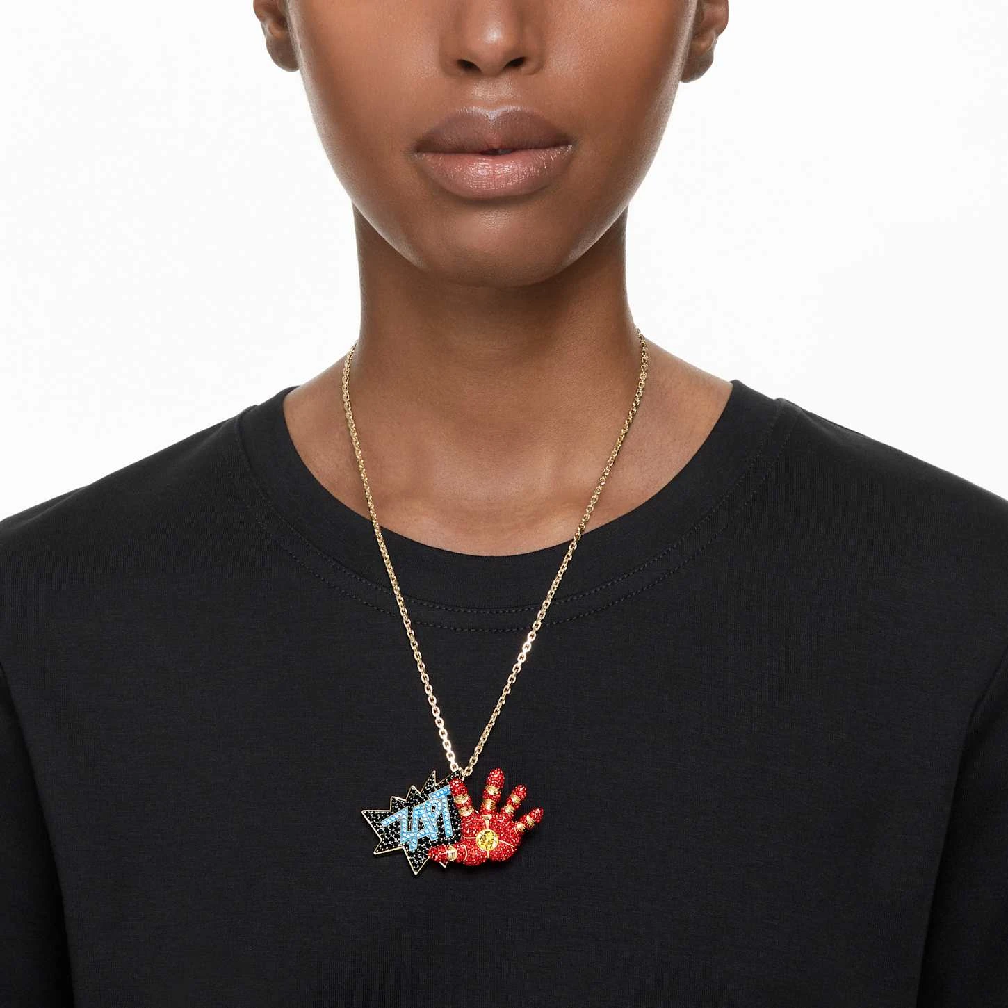 Swarovski Marvel Iron Man Pendant And Brooch Multicolored, Gold-tone Plated 8 Swarovski Marvel Iron Man Pendant And Brooch Multicolored, Gold-tone Plated - Image 6