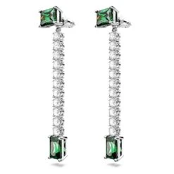 Swarovski Matrix Drop Earrings Mixed Cuts, Green, Rhodium Plated 10 Swarovski Matrix Drop Earrings Mixed Cuts, Green, Rhodium Plated -Jewelry Store matrix drop earrings mixed cuts green rhodium plated swarovski 5665786 3