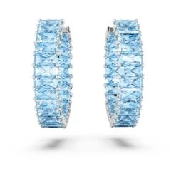 Swarovski Matrix Hoop Earrings Baguette Cut, Blue, Rhodium Plated 9 Swarovski Matrix Hoop Earrings Baguette Cut, Blue, Rhodium Plated -Jewelry Store matrix hoop earrings baguette cut blue rhodium plated swarovski 5659037 2