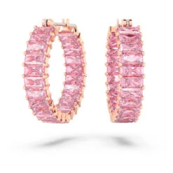 Swarovski Matrix Hoop Earrings Baguette Cut, Pink, Rose Gold-tone Plated 9 Swarovski Matrix Hoop Earrings Baguette Cut, Pink, Rose Gold-tone Plated -Jewelry Store matrix hoop earrings baguette cut pink rose gold tone plated swarovski 5657726 1