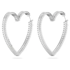 Swarovski Matrix Hoop Earrings Heart, Large, White, Rhodium Plated 11 Swarovski Matrix Hoop Earrings Heart, Large, White, Rhodium Plated -Jewelry Store matrix hoop earrings heart large white rhodium plated swarovski 5647591 3