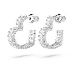Swarovski Matrix Hoop Earrings Heart, Small, White, Rhodium Plated 11 Swarovski Matrix Hoop Earrings Heart, Small, White, Rhodium Plated -Jewelry Store matrix hoop earrings heart small white rhodium plated swarovski 5653170 3
