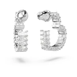 Swarovski Matrix Hoop Earrings Heart, Small, White, Rhodium Plated 12 Swarovski Matrix Hoop Earrings Heart, Small, White, Rhodium Plated -Jewelry Store matrix hoop earrings heart small white rhodium plated swarovski 5653170 4