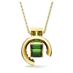 Swarovski Matrix Pendant Baguette Cut, Green, Gold-tone Plated -Jewelry Store matrix pendant baguette cut green gold tone plated swarovski 5639629 3
