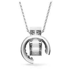 Swarovski Matrix Pendant Baguette Cut, White, Rhodium Plated -Jewelry Store matrix pendant baguette cut white rhodium plated swarovski 5639628 3