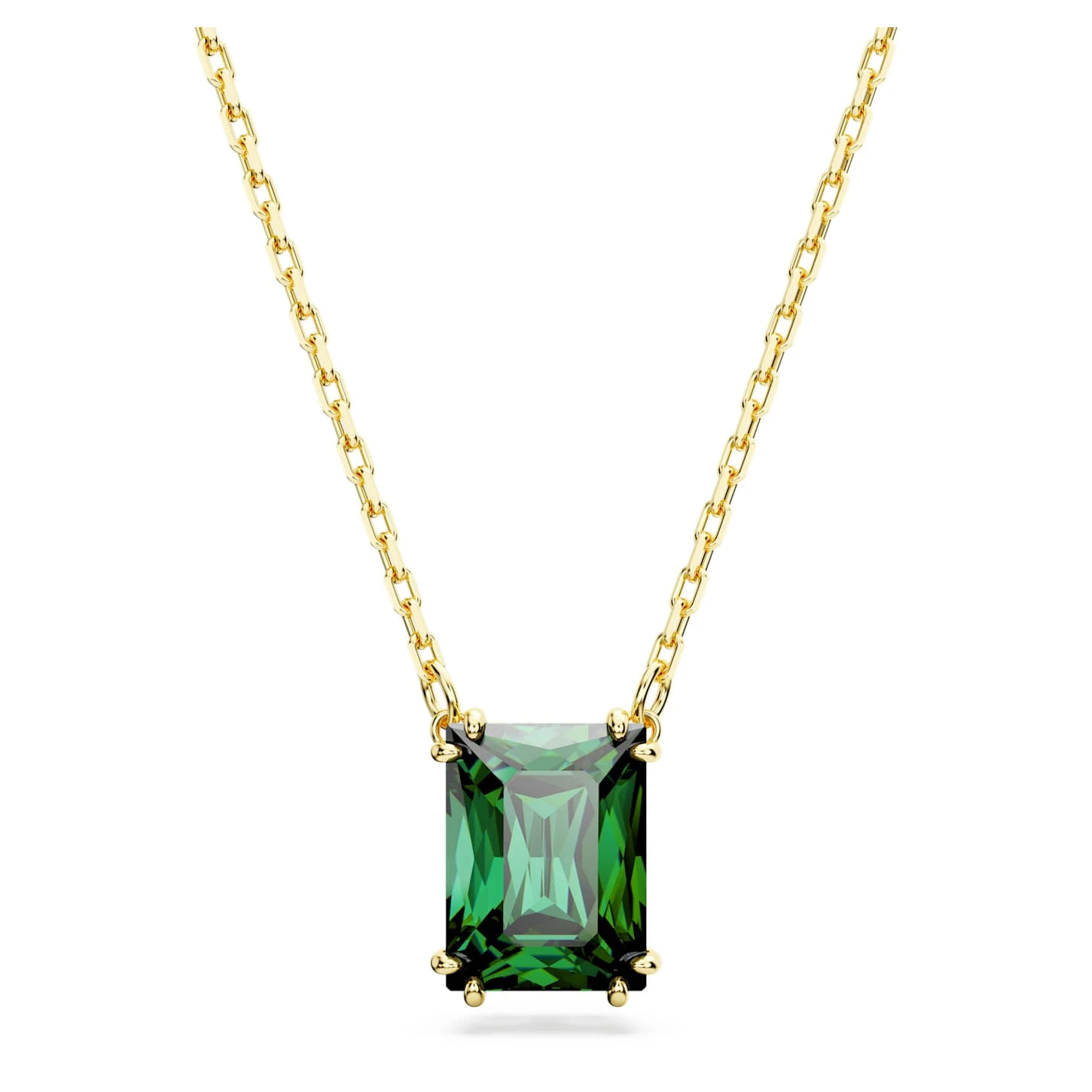 Swarovski Matrix Pendant Rectangular Cut, Green, Gold-tone Plated 4 Swarovski Matrix Pendant Rectangular Cut, Green, Gold-tone Plated - Image 2