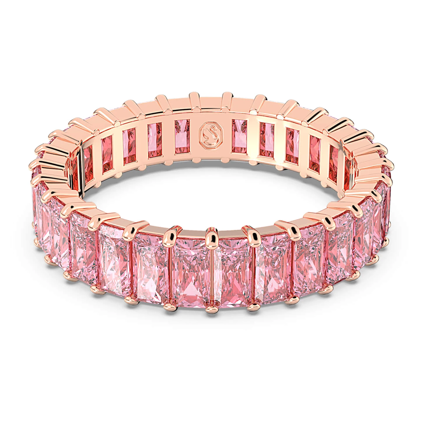 Swarovski Matrix Ring Baguette Cut, Pink, Rose Gold-tone Plated 4 Swarovski Matrix Ring Baguette Cut, Pink, Rose Gold-tone Plated - Image 2