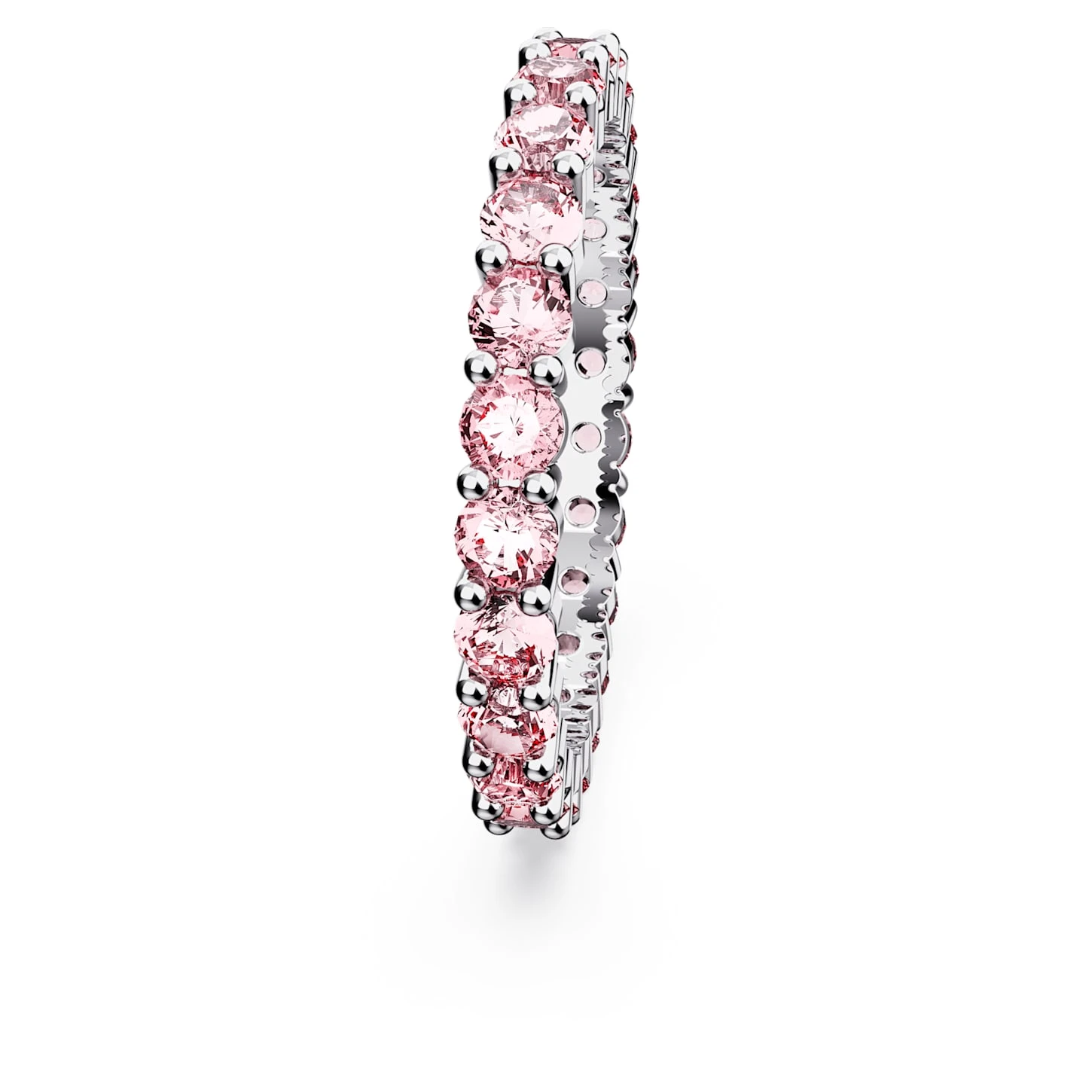 Swarovski Matrix Ring Round Cut, Pink, Rhodium Plated 6 Swarovski Matrix Ring Round Cut, Pink, Rhodium Plated - Image 4
