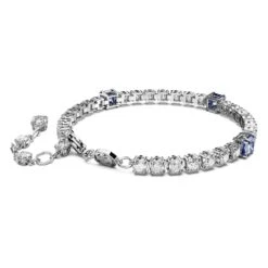 Swarovski Matrix Tennis Bracelet Mixed Cuts, Blue, Rhodium Plated -Jewelry Store matrix tennis bracelet mixed cuts blue rhodium plated swarovski 5666426 4
