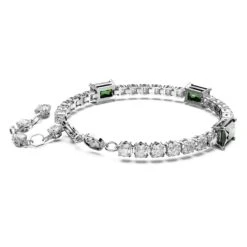 Swarovski Matrix Tennis Bracelet Mixed Cuts, Green, Rhodium Plated -Jewelry Store matrix tennis bracelet mixed cuts green rhodium plated swarovski 5666422 4