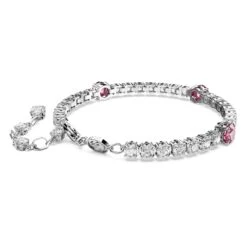 Swarovski Matrix Tennis Bracelet Mixed Cuts, Pink, Rhodium Plated -Jewelry Store matrix tennis bracelet mixed cuts pink rhodium plated swarovski 5666421 4