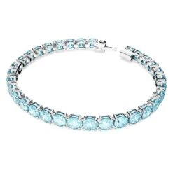 Swarovski Matrix Tennis Bracelet Round Cut, Medium, Blue, Rhodium Plated -Jewelry Store matrix tennis bracelet round cut medium blue rhodium plated swarovski 5648929 2