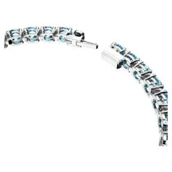 Swarovski Matrix Tennis Bracelet Round Cut, Medium, Blue, Rhodium Plated -Jewelry Store matrix tennis bracelet round cut medium blue rhodium plated swarovski 5648929 3