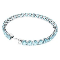 Swarovski Matrix Tennis Bracelet Round Cut, Medium, Blue, Rhodium Plated -Jewelry Store matrix tennis bracelet round cut medium blue rhodium plated swarovski 5648929 4