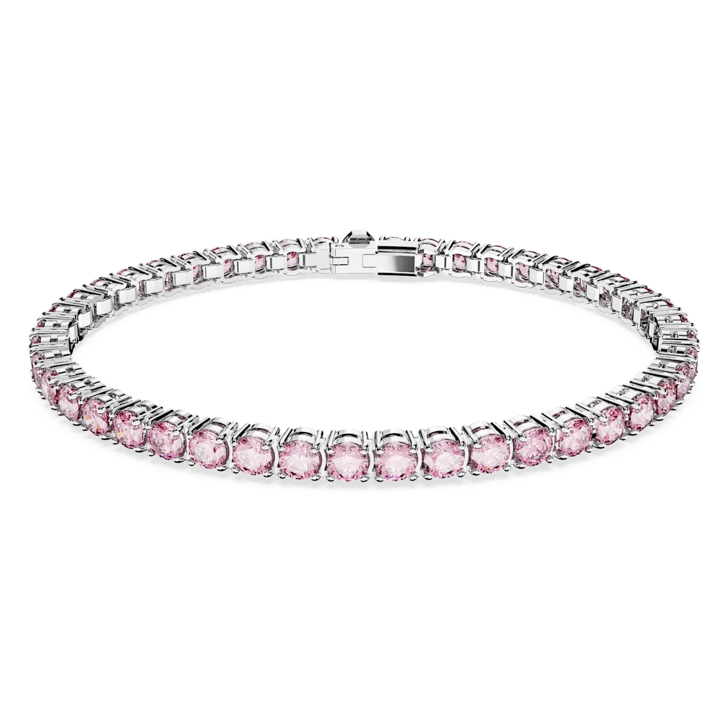 Swarovski Matrix Tennis Bracelet Round Cut, Small, Pink, Rhodium Plated 4 Swarovski Matrix Tennis Bracelet Round Cut, Small, Pink, Rhodium Plated - Image 2