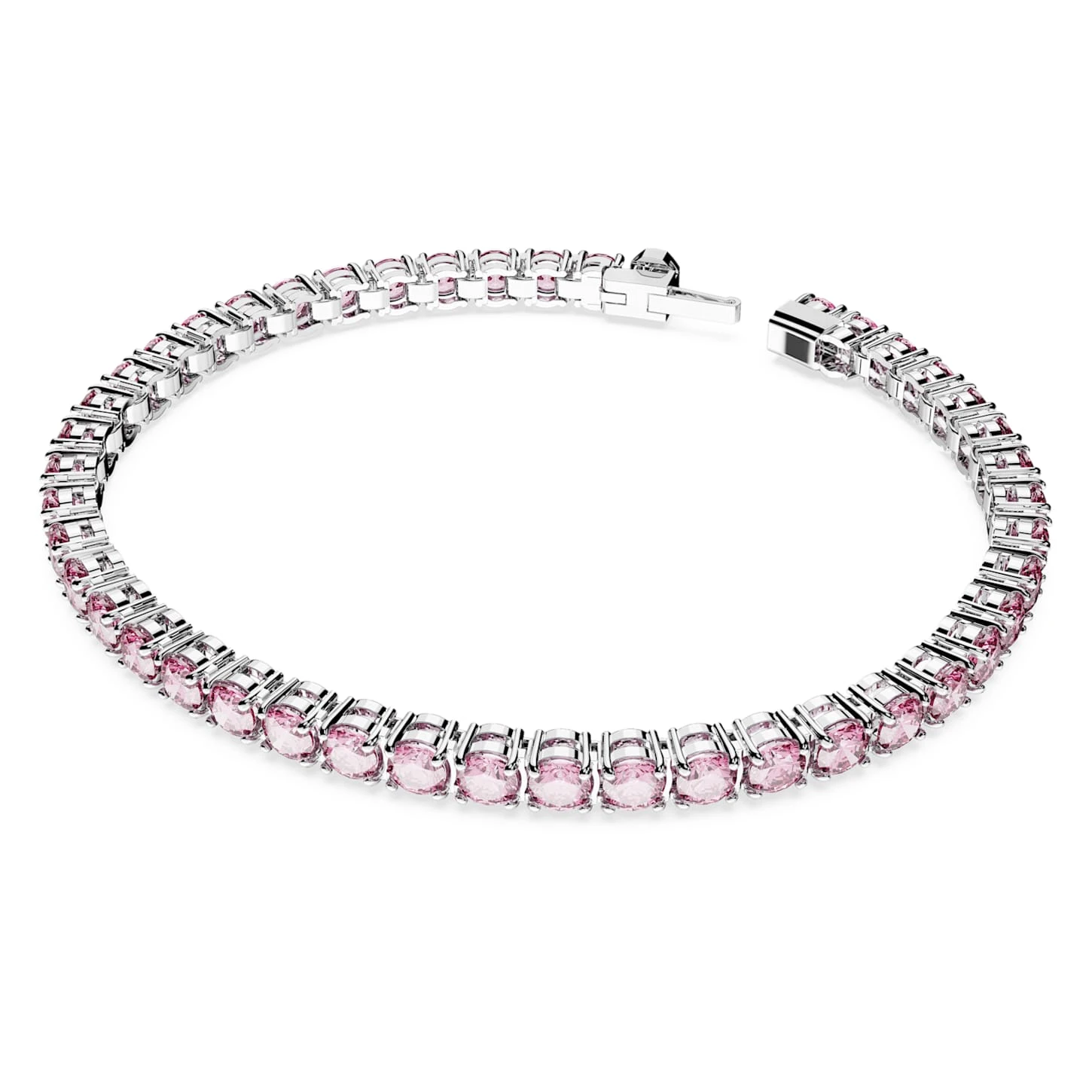 Swarovski Matrix Tennis Bracelet Round Cut, Small, Pink, Rhodium Plated 5 Swarovski Matrix Tennis Bracelet Round Cut, Small, Pink, Rhodium Plated - Image 3