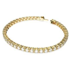 Swarovski Matrix Tennis Bracelet Round Cut, Small, White, Gold-tone Plated -Jewelry Store matrix tennis bracelet round cut small white gold tone plated swarovski 5657665 2