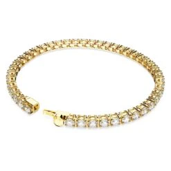 Swarovski Matrix Tennis Bracelet Round Cut, Small, White, Gold-tone Plated -Jewelry Store matrix tennis bracelet round cut small white gold tone plated swarovski 5657665 4