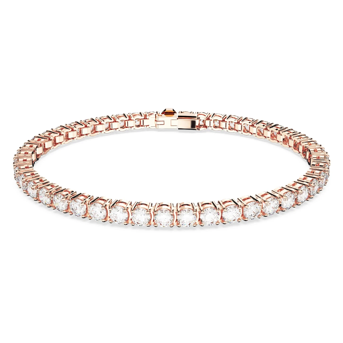 Swarovski Matrix Tennis Bracelet Round Cut, Small, White, Rose Gold-tone Plated 4 Swarovski Matrix Tennis Bracelet Round Cut, Small, White, Rose Gold-tone Plated - Image 2