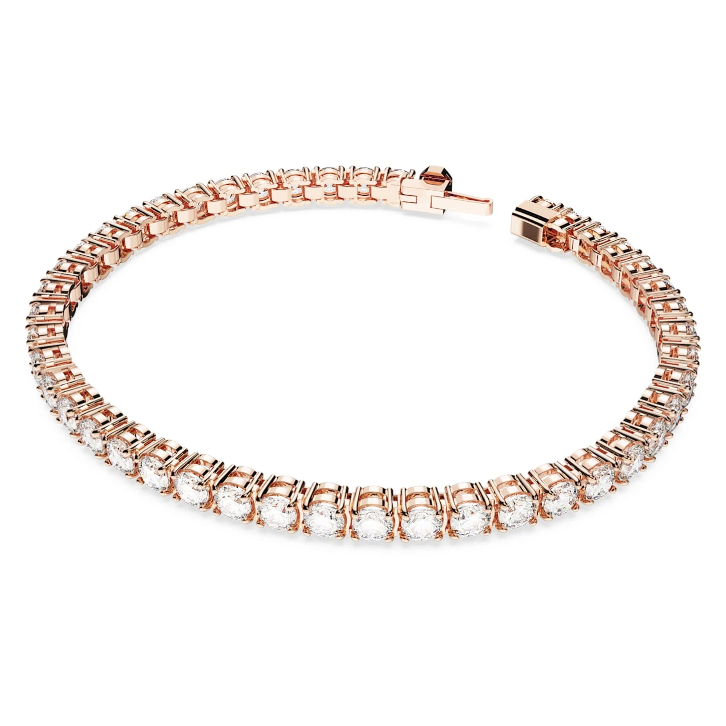Swarovski Matrix Tennis Bracelet Round Cut, Small, White, Rose Gold-tone Plated 5 Swarovski Matrix Tennis Bracelet Round Cut, Small, White, Rose Gold-tone Plated - Image 3