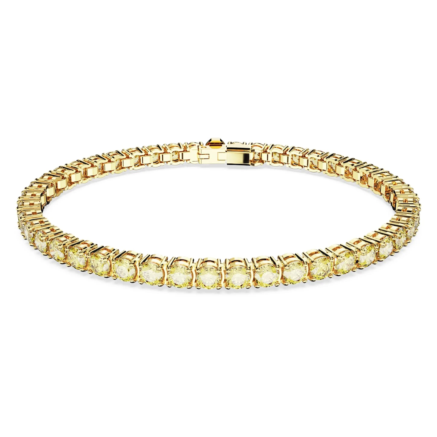 Swarovski Matrix Tennis Bracelet Round Cut, Small, Yellow, Gold-tone Plated 4 Swarovski Matrix Tennis Bracelet Round Cut, Small, Yellow, Gold-tone Plated - Image 2